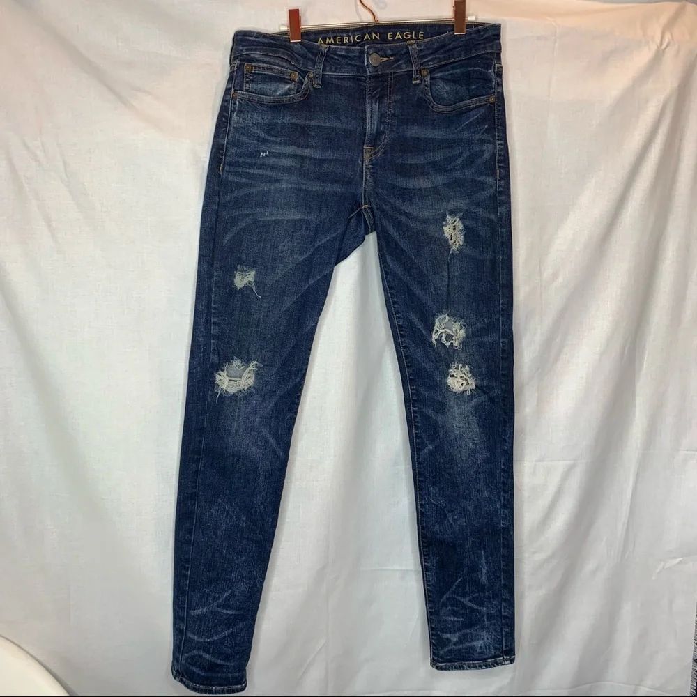 American eagle skinny jeans distressed denim